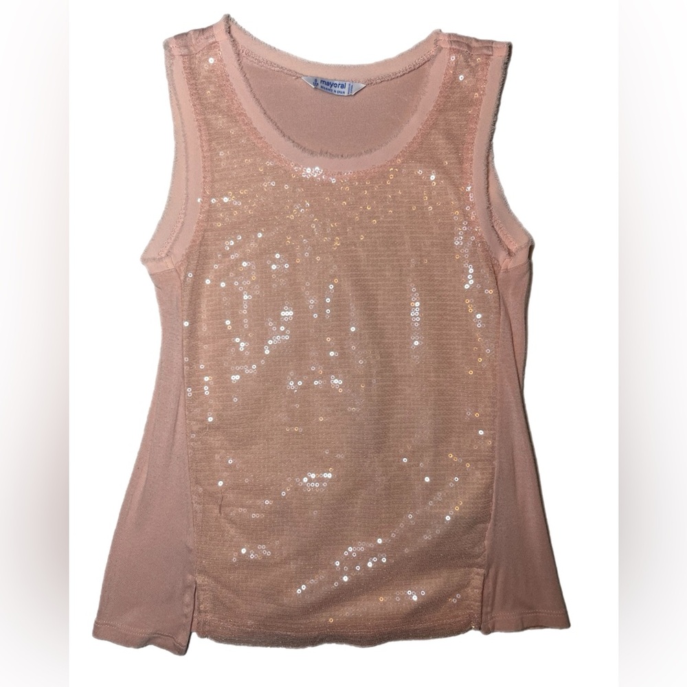Mayoral Pink Sequin Tank Top size 8
